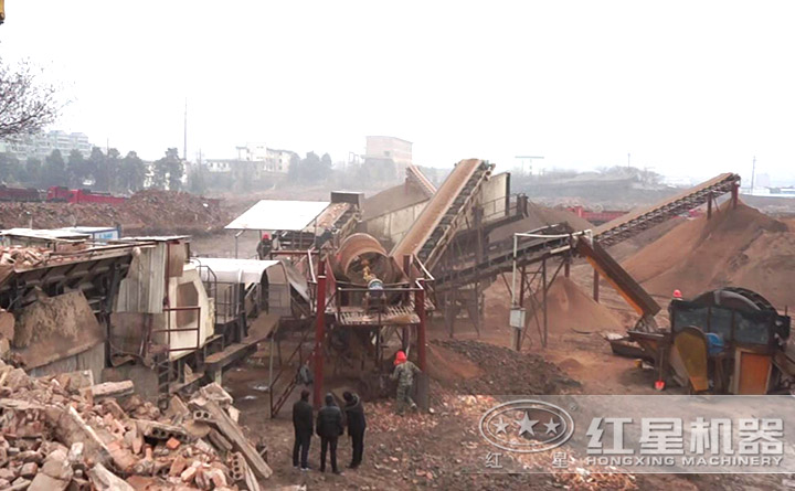 建筑垃圾制砂、洗砂现场